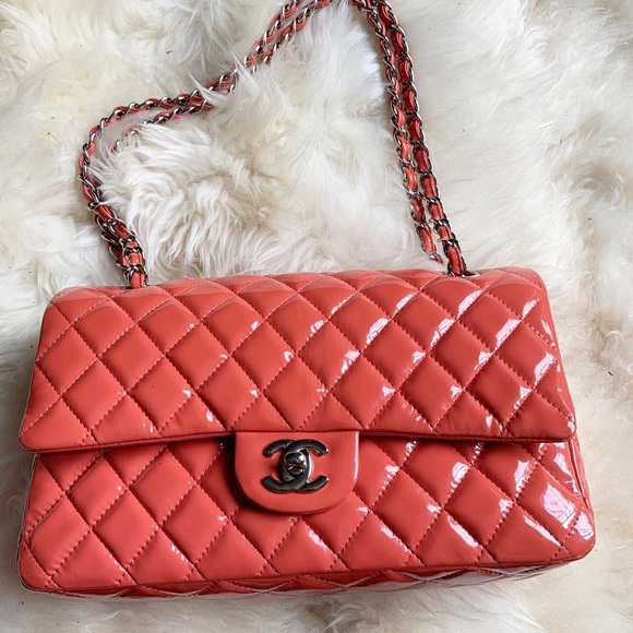 Authentic CHANEL Classic Medium Double Flap Pink Bag SHW - Picture 17 of 17